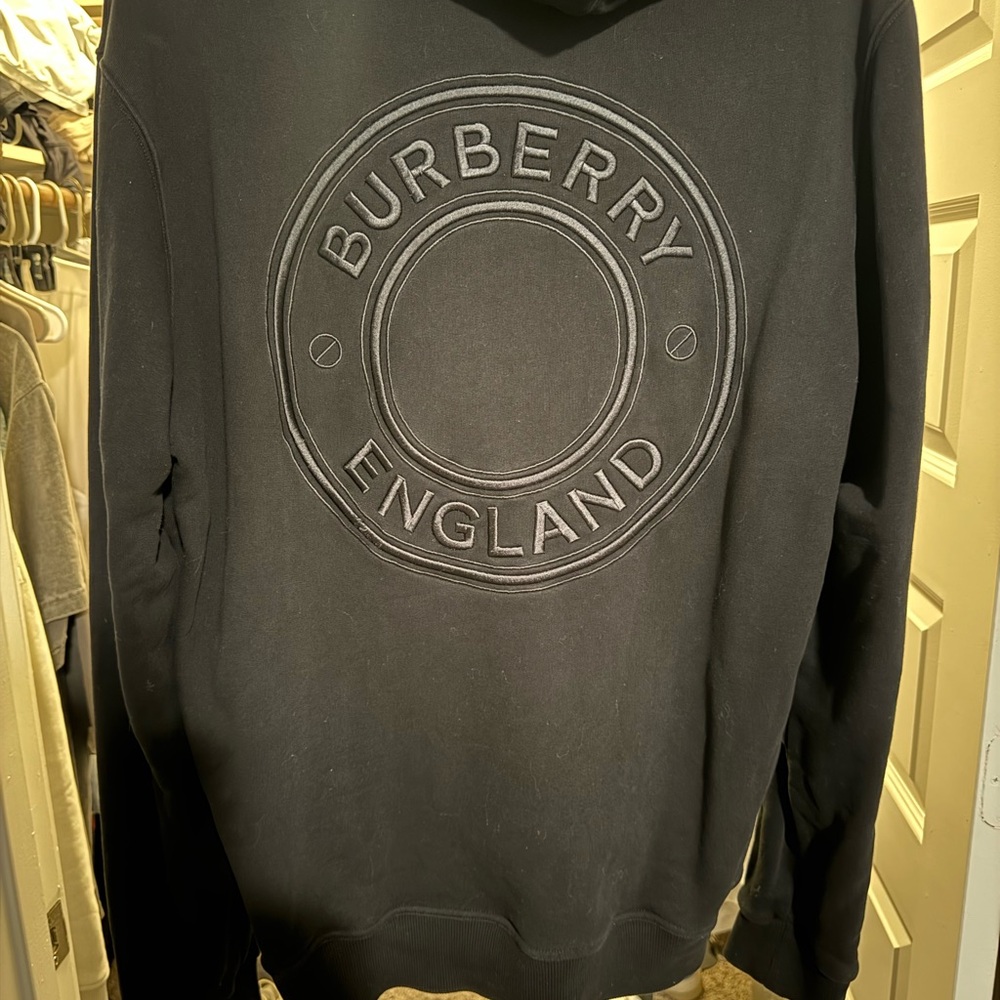 Burberry Black Embossed Logo Hoodie